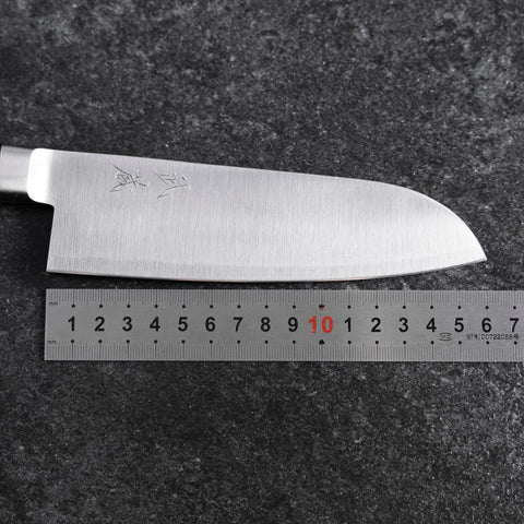 Santoku Molybdän Poliert Schwarzer Westlicher Griff 160mm-[Musashi]-[Japan-Küchenmesser]