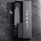 Santoku Molybdän Poliert Schwarzer Westlicher Griff 160mm-[Musashi]-[Japan-Küchenmesser]