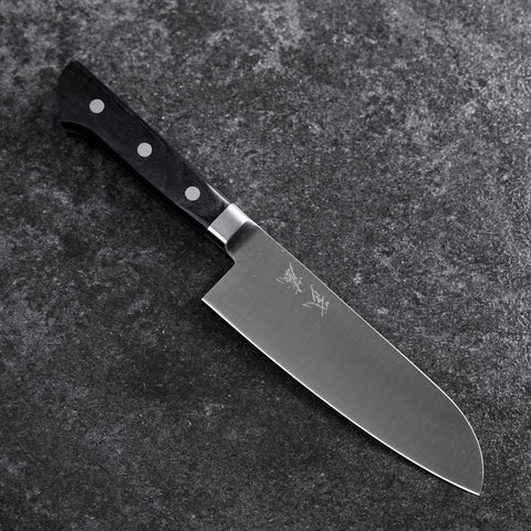 Santoku Molybdän Poliert Schwarzer Westlicher Griff 160mm-[Musashi]-[Japan-Küchenmesser]