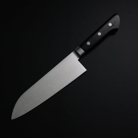 Santoku Molybdän Poliert Schwarzer Westlicher Griff 175mm-[Musashi]-[Japan-Küchenmesser]