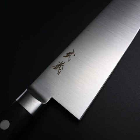 Santoku Molybdän Poliert Schwarzer Westlicher Griff 175mm-[Musashi]-[Japan-Küchenmesser]