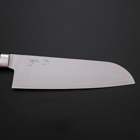 Santoku Molybdän Poliert Schwarzer Westlicher Griff 175mm-[Musashi]-[Japan-Küchenmesser]