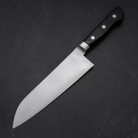 Santoku Molybdän Poliert Schwarzer Westlicher Griff 180mm-[Musashi]-[Japan-Küchenmesser]