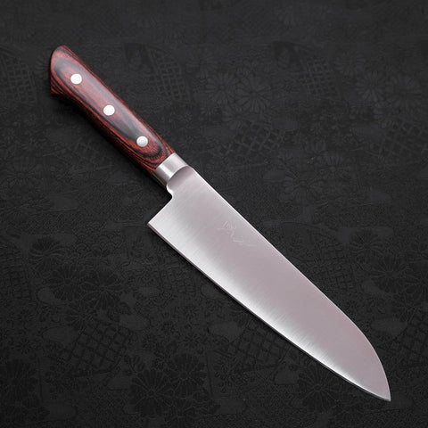 Santoku Molybdän, Poliert Westlicher Mahagoni Griff, 180mm-[Musashi]-[Japan-Küchenmesser]