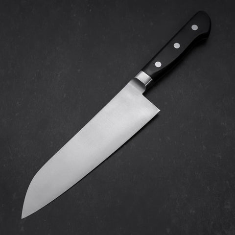 Santoku Molybdenum Polished Western Black Handle 180mm (7”)-[Musashi]-[Japan-Küchenmesser]