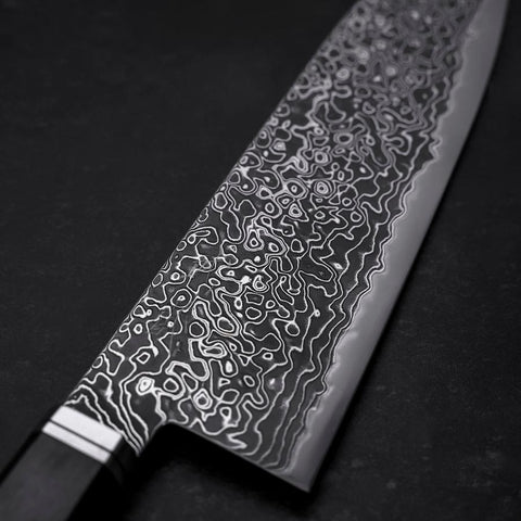 Santoku SG-2 Black Damascus Western Ebony Handle 180mm (7”)-[Musashi]-[Japan-Küchenmesser]