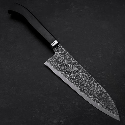 Santoku SG-2 Black Damascus Western Ebony Handle 180mm (7”)-[Musashi]-[Japan-Küchenmesser]