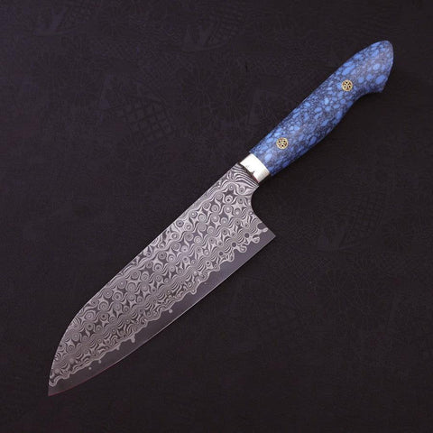 Santoku SG-2 Damast Blauer Türkis Griff 170mm-[Musashi]-[Japan-Küchenmesser]