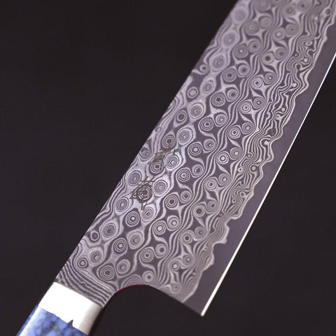 Santoku SG-2 Damast Blauer Türkis Griff 170mm-[Musashi]-[Japan-Küchenmesser]