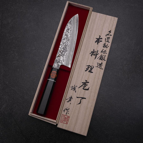 Santoku SG-2 Damast Ebenholz Griff 165mm-[Musashi]-[Japan-Küchenmesser]