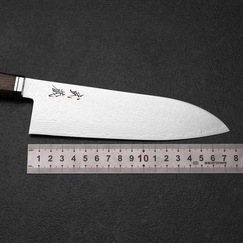 Santoku SG-2 Damast Goldener Westlicher Ebenholz Griff 180mm-[Musashi]-[Japan-Küchenmesser]