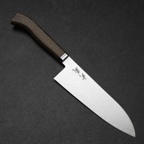 Santoku SG-2 Damast Goldener Westlicher Ebenholz Griff 180mm-[Musashi]-[Japan-Küchenmesser]