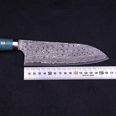 Santoku SG-2 Damast Grüner Türkis Griff 170mm-[Musashi]-[Japan-Küchenmesser]