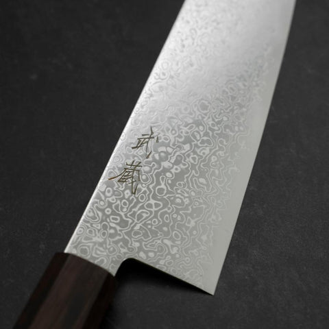 Santoku SG-2 Nickel Damascus Ebony Handle 180mm (7”)-[Musashi]-[Japan-Küchenmesser]
