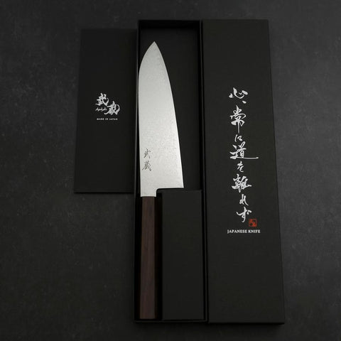 Santoku SG-2 Nickel Damascus Ebony Handle 180mm (7”)-[Musashi]-[Japan-Küchenmesser]