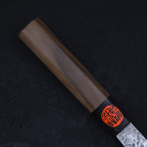 Santoku SG-2 Schwarzer Damast Büffelhorn und Walnussholz Griff 165mm-[Musashi]-[Japan-Küchenmesser]