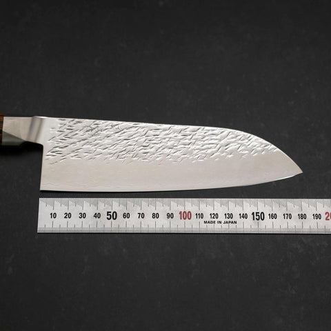 Santoku SG-2 Tsuchime Damast Oktogonaler Mahagoni Griff 180mm-[Musashi]-[Japan-Küchenmesser]