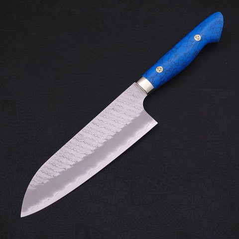 Santoku SG-2 Tsuchime Turquoise Blue Handle 170mm-[Musashi]-[Japan-Küchenmesser]