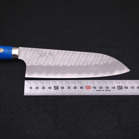 Santoku SG-2 Tsuchime Turquoise Blue Handle 170mm-[Musashi]-[Japan-Küchenmesser]