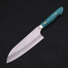 Santoku SG-2 Tsuchime Turquoise Green Handle 170mm-[Musashi]-[Japan-Küchenmesser]