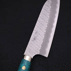 Santoku SG-2 Tsuchime Turquoise Green Handle 170mm-[Musashi]-[Japan-Küchenmesser]