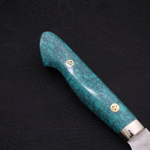 Santoku SG-2 Tsuchime Turquoise Green Handle 170mm-[Musashi]-[Japan-Küchenmesser]