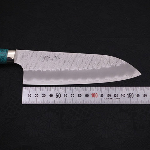 Santoku SG-2 Tsuchime Turquoise Green Handle 170mm-[Musashi]-[Japan-Küchenmesser]