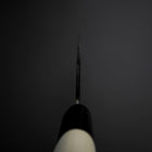 Santoku SK-Stahl Kurouchi Kurigata Magnolienholz Griff 165mm-[Musashi]-[Japan-Küchenmesser]