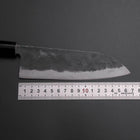 Santoku SK-Stahl Kurouchi Kurigata Magnolienholz Griff 165mm-[Musashi]-[Japan-Küchenmesser]