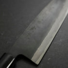 Santoku SK-Stahl Kurouchi Magnolienholz Griff 165mm-[Musashi]-[Japan-Küchenmesser]