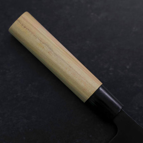 Santoku SK-Stahl Kurouchi Magnolienholz Griff 165mm-[Musashi]-[Japan-Küchenmesser]