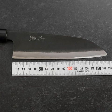 Santoku SK-Stahl Kurouchi Magnolienholz Griff 165mm-[Musashi]-[Japan-Küchenmesser]