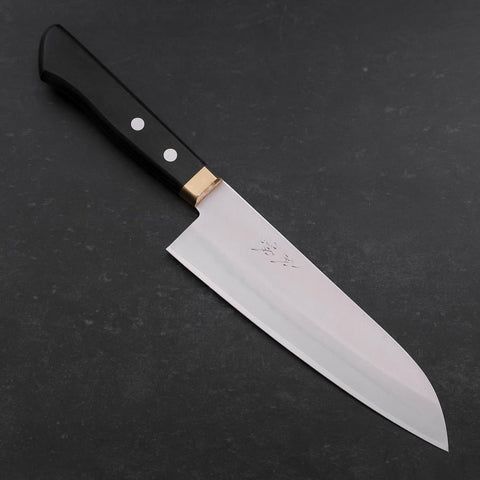 Santoku SK-Stahl Poliert Westlicher Griff aus Kirsche in Schwarz 165mm-[Musashi]-[Japan-Küchenmesser]