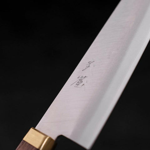 Santoku SK Stahl, Poliert Westlicher Walnuss Griff, 165mm-[Musashi]-[Japan-Küchenmesser]