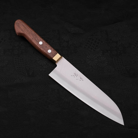 Santoku SK Stahl, Poliert Westlicher Walnuss Griff, 165mm-[Musashi]-[Japan-Küchenmesser]