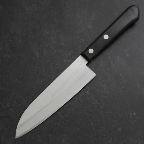 Santoku SK Steel Poliert Westlicher Schwarzer Griff 135mm-[Musashi]-[Japan-Küchenmesser]