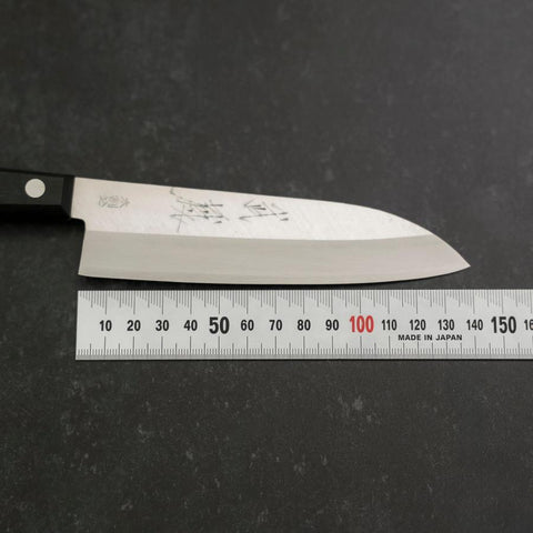 Santoku SK Steel Poliert Westlicher Schwarzer Griff 135mm-[Musashi]-[Japan-Küchenmesser]