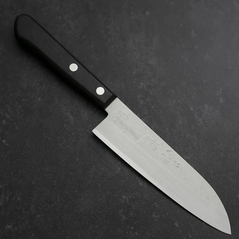 Santoku SK Steel Poliert Westlicher Schwarzer Griff 135mm-[Musashi]-[Japan-Küchenmesser]
