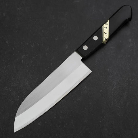 Santoku SKD12 Poliert Schwarzer Westlicher Griff 140mm-[Musashi]-[Japan-Küchenmesser]