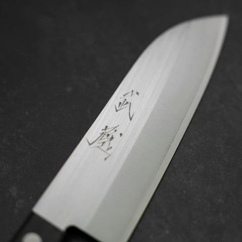 Santoku SKD12 Poliert Schwarzer Westlicher Griff 140mm-[Musashi]-[Japan-Küchenmesser]