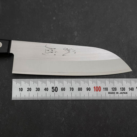 Santoku SKD12 Poliert Schwarzer Westlicher Griff 140mm-[Musashi]-[Japan-Küchenmesser]