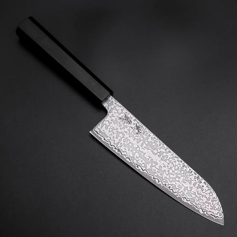 Santoku SLD Black Damascus Ebony Handle 170mm (6.7”)-[Musashi]-[Japan-Küchenmesser]