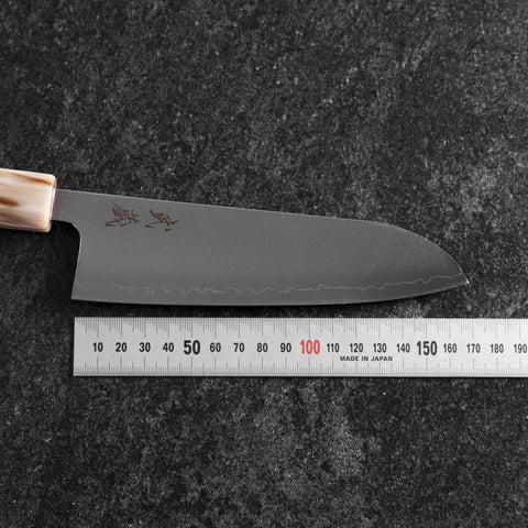 Santoku SLD Kagami Dunkelrosa-Rosa Büffelhorn und Ahornholz Griff 170mm-[Musashi]-[Japan-Küchenmesser]