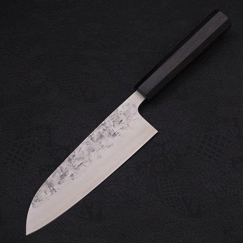 Santoku SLD Nashiji Washi Büffelhorn und Ebenholz Griff 165mm-[Musashi]-[Japan-Küchenmesser]