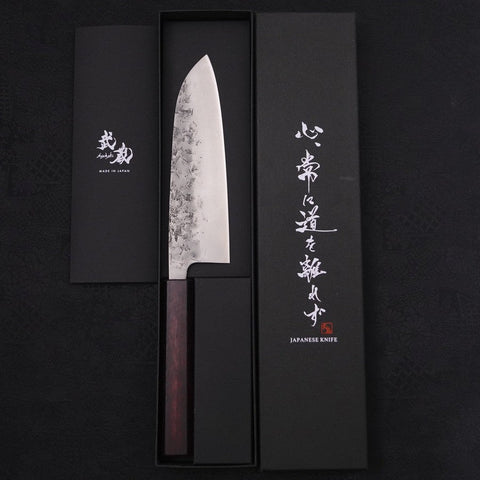 Santoku SLD Nashiji Washi Lila Urushi Griff 165mm-[Musashi]-[Japan-Küchenmesser]