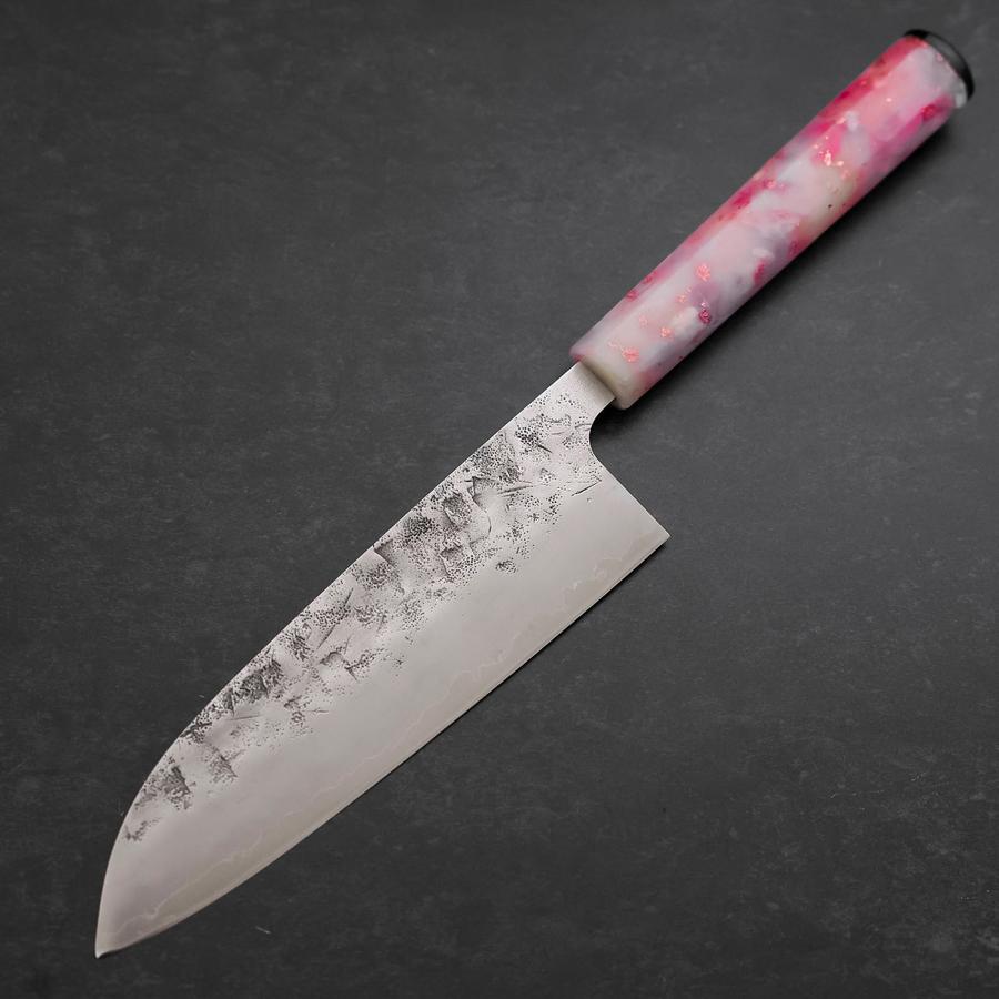 Santoku SLD Nashiji Washi Ozeanplastik Sakura Rose Gold Griff 165mm-[Musashi]-[Japan-Küchenmesser]