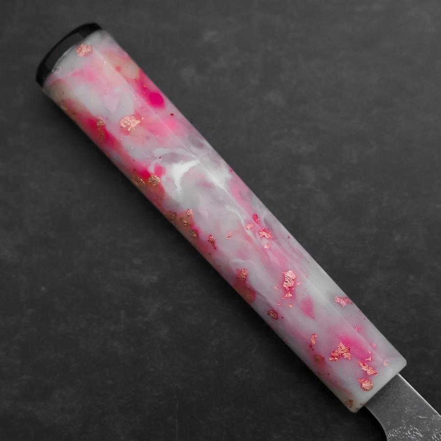 Santoku SLD Nashiji Washi Ozeanplastik Sakura Rose Gold Griff 165mm-[Musashi]-[Japan-Küchenmesser]