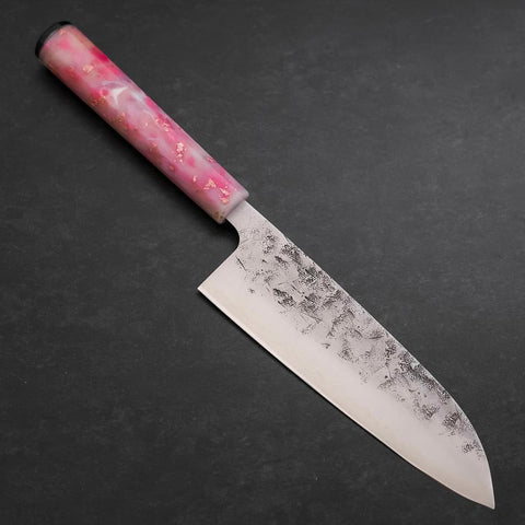 Santoku SLD Nashiji Washi Ozeanplastik Sakura Rose Gold Griff 165mm-[Musashi]-[Japan-Küchenmesser]