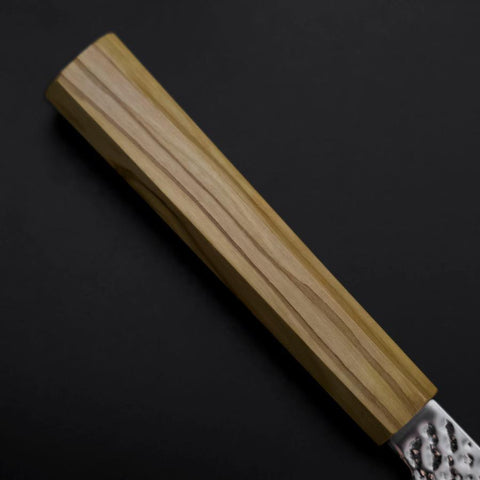 Santoku SLD Nickel Tsuchime Kolorierter Damast Olivenholz Griff 170mm Limited Edition-[Musashi]-[Japan-Küchenmesser]