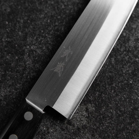 Santoku SLD Poliert Schwarzer Westlicher Griff 165mm (Tsuba Nashi)-[Musashi]-[Japan-Küchenmesser]